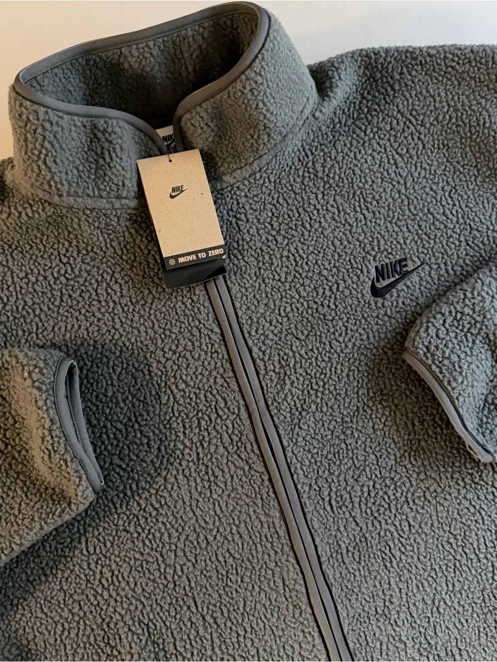 Nike Sherpa Winterized Fleece Jacket Men XL OVERSIZED Teddy Bear Full Zip